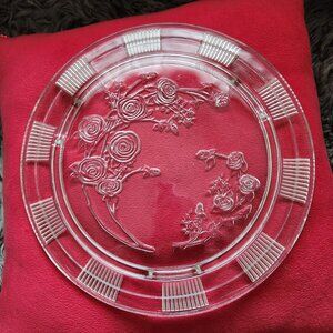 1930's era, depression glass cake plate